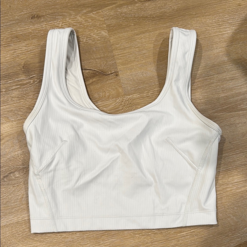 White Ribbed Tank Top